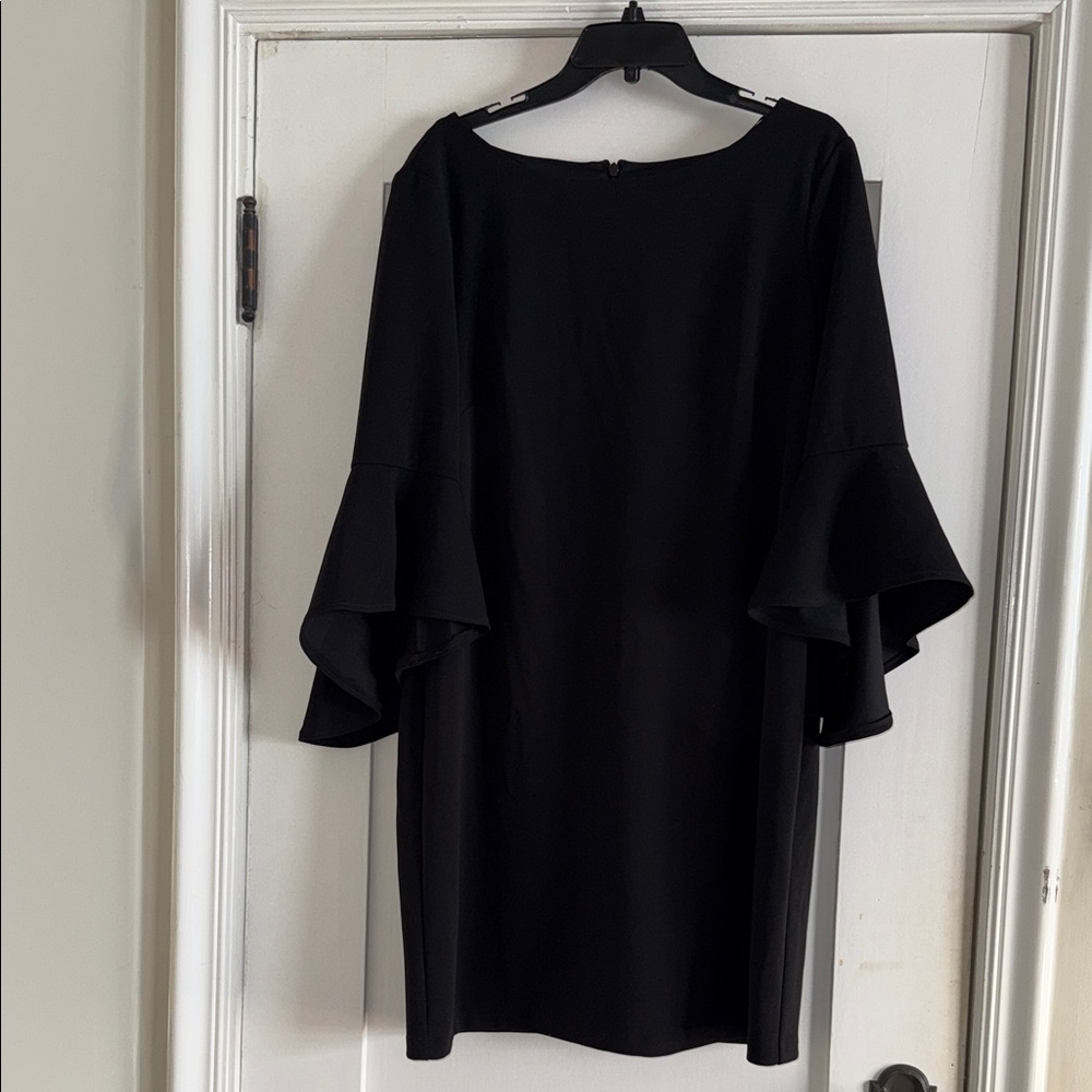 Elegant Black Ruffle Sleeve Dress